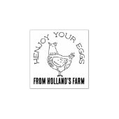 Chicken Business Funny Custom Egg Stamp Rubberstempel (Afrduk)