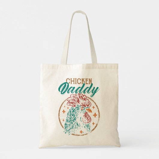 Chicken Chick Mannen Chicken Dad Funny Pou Tote Bag (Achterkant)