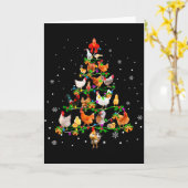 Chicken Christmas Tree Ornament Decor Xmas Kaart (Gele Bloem)