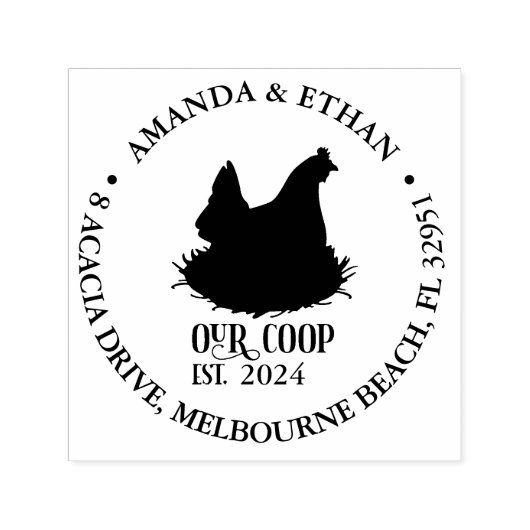 Chicken Coop Farmer Thema Zelfinktende Stempel (Design)