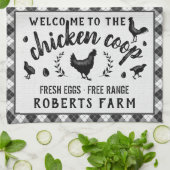 Chicken Coop Hen Black Buffalo Check Plays Land Theedoek (Gevouwen)