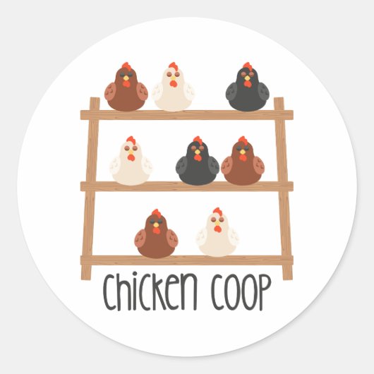 Chicken Coop Ronde Sticker (Voorkant)