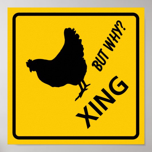 Chicken Crossing Highway-teken Poster (Voorkant)