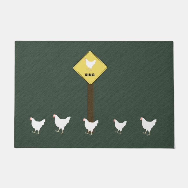 Chicken Crossing Large Doormat Deurmat (Voorkant)