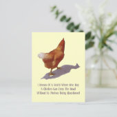Chicken Crossing Road: Grappig: Kunstwerk Briefkaart (Staand voorkant)