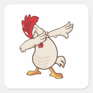 Chicken Dabbing Farmer Dab Dance Vierkante Sticker