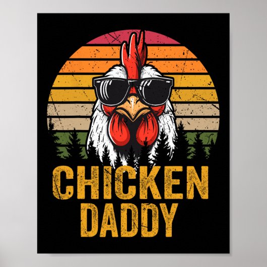 Chicken Daddy Grappig Boer Kippen Vader Poster (Voorkant)