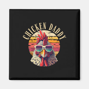Chicken Daddy Retro  70s Chicken Dad Vader Magneet