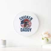 Chicken Daddy Rooster Vintage Patriotic Shirt Desi Grote Klok (Huis)