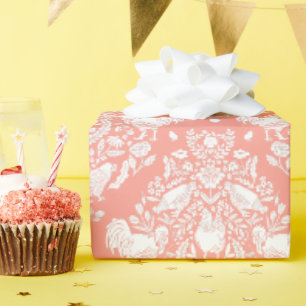 Chicken Damask Cadeaupapier