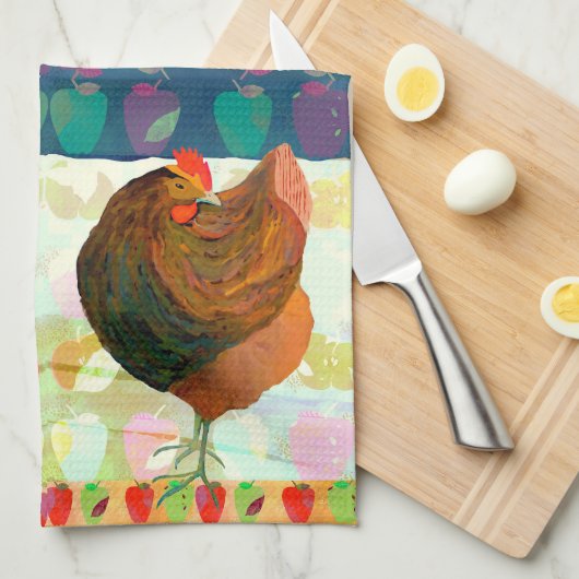 Chicken Dance Kitchen Tea Towel Theedoek (Quarter Fold)