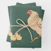 Chicken Decoupage Haan Rustiek Inpakpapier Vel (In situ)