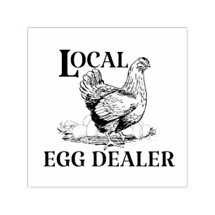 Chicken Egg Dealer Funny Rubber Stamp Zelfinktende Stempel