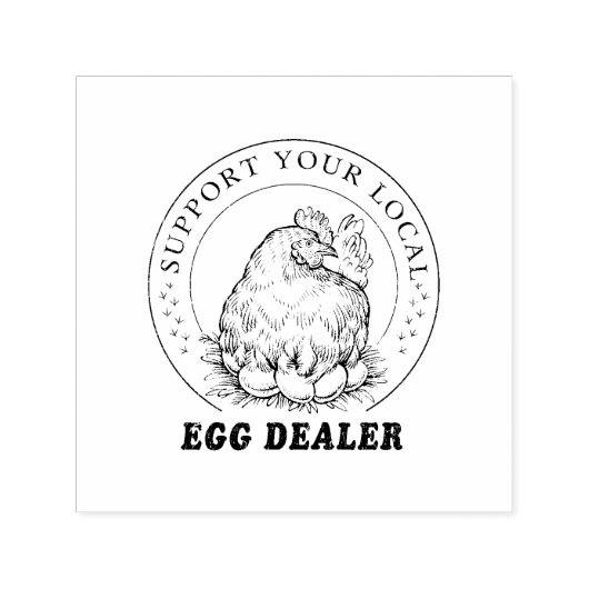 Chicken Egg Dealer Funny Rubber Stamp Zelfinktende Stempel (Design)