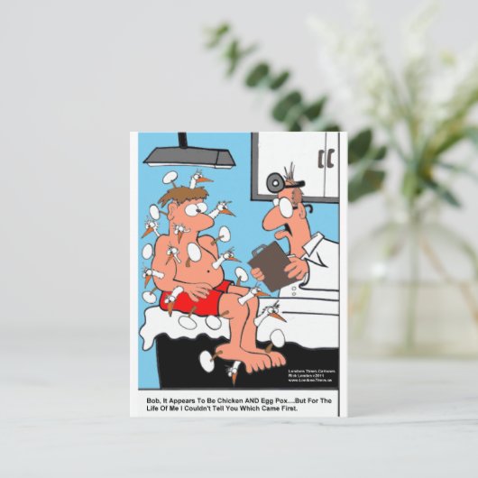 Chicken & Egg Pox Funny Medical Gifts & Kaarten (Staand voorkant)
