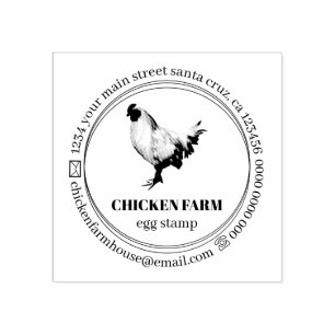 Chicken Egg Rustic Farmhouse Rubberstempel