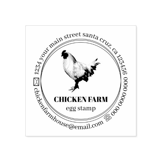 Chicken Egg Rustic Farmhouse Rubberstempel (Afrduk)