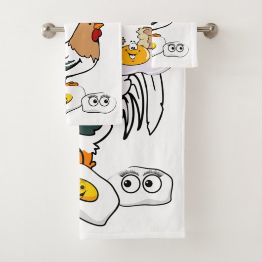 Chicken Eggs Bathroom Towel sets Bad Handdoek (Insitu)