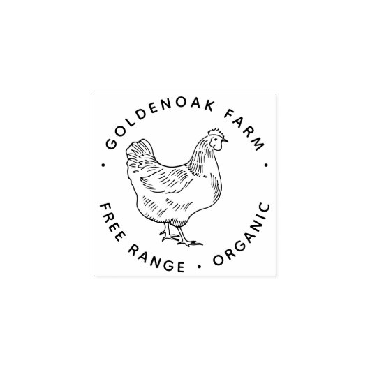 Chicken Eggs Personalised Simple Hand Sketch Boerd Rubberstempel (Afrduk)