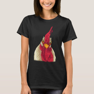Chicken Face Staring Funny Drahic T-shirt