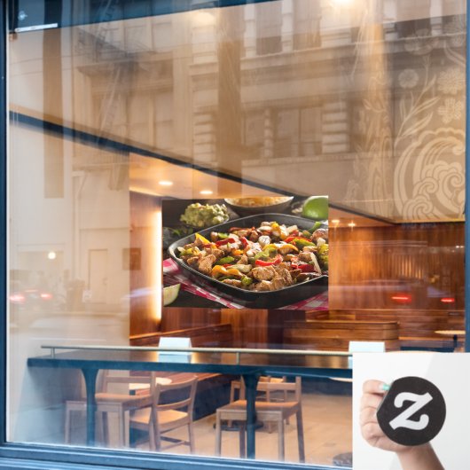 Chicken Fajitas Mexican Restaurant Food Afbeelding Raamsticker (Cafe Raam)