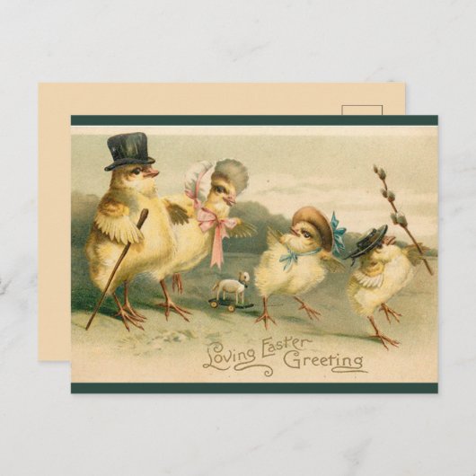  Chicken Family Paaszondagwandeling Briefkaart (Voorkant / Achterkant)