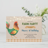 Chicken farm barnyard douche Invitation (Debout devant)