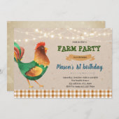 Chicken farm barnyard douche Invitation (Devant / Derrière)