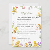 Chicken Farm Bébé trivia jeu de Baby shower Carte (Devant)