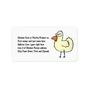 Chicken Farmer Cartoon Hen Etiket