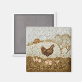 Chicken Farmyard Magnet Magneet (Voorkant / Achterkant)