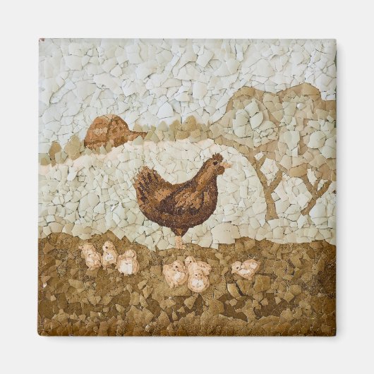 Chicken Farmyard Magnet Magneet (Voorkant)