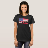 Chicken Flag American Chicken Happy 4 juli T-shirt (Voorkant volledig)