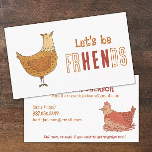 Chicken Friends Pun Kinder Calling Card Contactkaartje