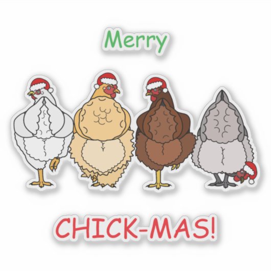 chicken funny X'mas sticker (Voorkant)