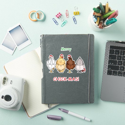 chicken funny X'mas sticker (Couverture iPad)