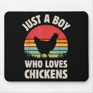 Chicken Gewoon een jongen die van retro Boerderij Muismat