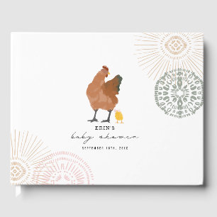 Chicken Girl Baby shower Pink Sage Gastenboek