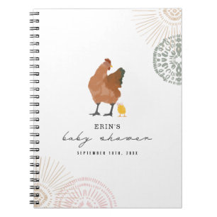 Chicken Girl Baby shower Pink Sage Notitieboek