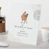 Chicken Girl Baby shower Pink Sage Reclamebord Met Voetstuk (Insitu)