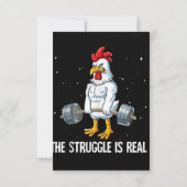 Chicken Gym Gewichtstraining De strijd is echt Kaart (Achterkant)