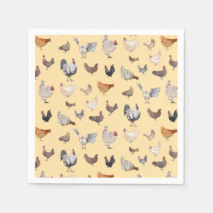 Chicken Happy Paper & Party-Borden Napkins Servet