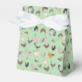 Chicken Happy Pattern op zacht groen Bedankdoosjes (Voorkant Zijde)