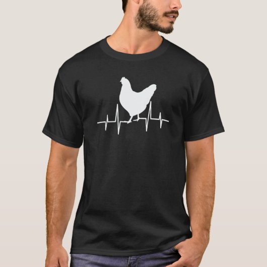 Chicken heartbeat chicken frequency my heart beats t-shirt (Voorkant)