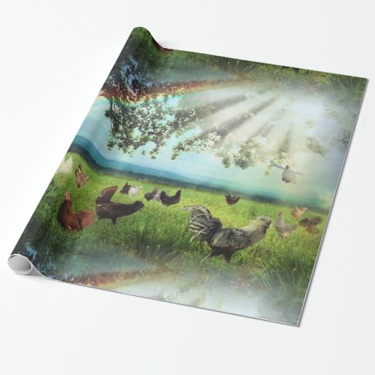 Chicken Heaven Cadeaupapier (Uitgerold)