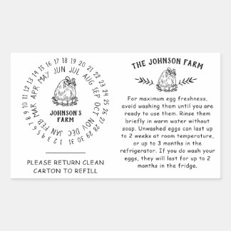 Chicken Hen Eg Handling Return-kartonnawiel Rechthoekige Sticker