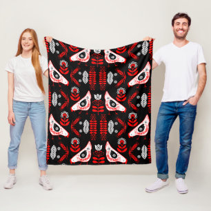 Chicken Hen Folk Art Fleece Deken