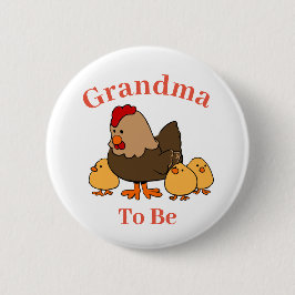 Chicken Hen Grandma om Baby shower Button te worde