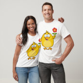 Chicken Holding A Flower Mannen T-Shirt (Unisex)