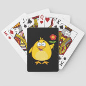Chicken Holding A Flower Spelling Cards Pokerkaarten (Achterkant)